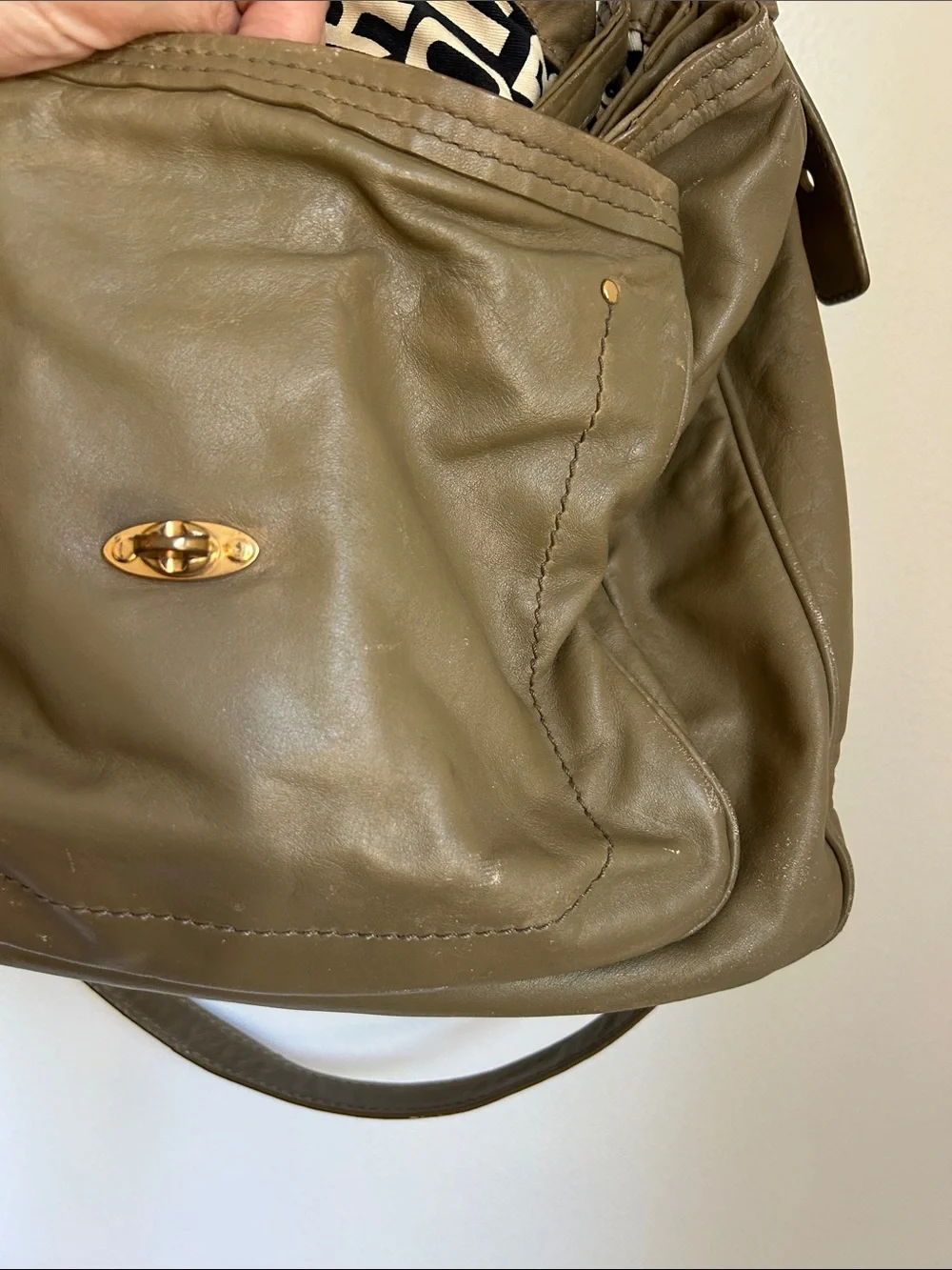 Marc by Marc Jacobs Leather Turnlock Crossbody Bag, Army Olive Green